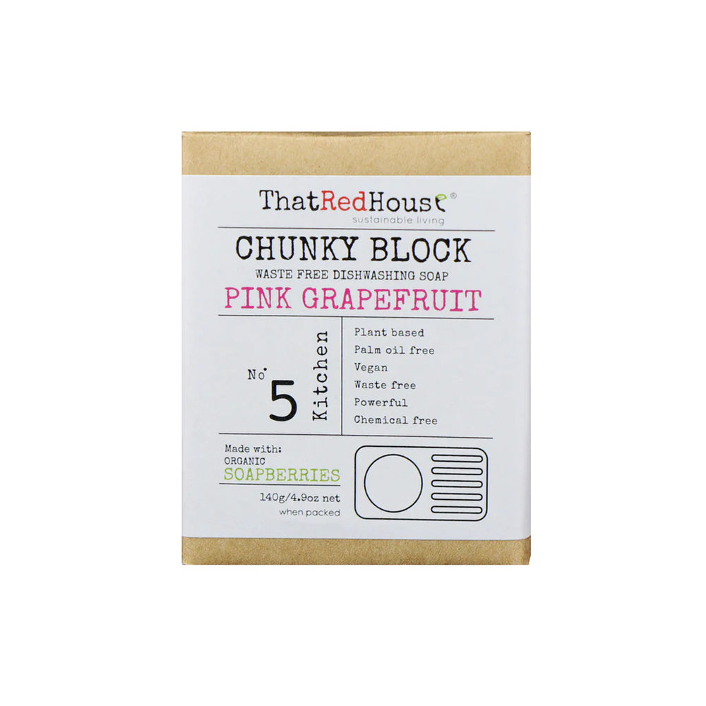 Chunky Block Dishwashing Soap Pink Grapefruit 140g
