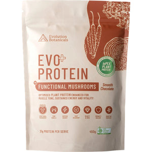EVO+ Protein Functional Mushrooms Smooth Chocolate 450g EVO+ Protein Functional Mushrooms Smooth Chocolate 450g