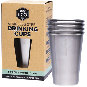 Stainless Steel Drinking Cups 4x500ml Stainless Steel Drinking Cups 4x500ml