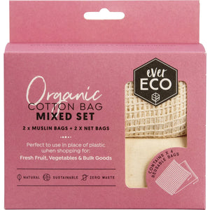 Reusable Produce Bags Organic Cotton Mixed Set 4pk Reusable Produce Bags Organic Cotton Mixed Set 4pk