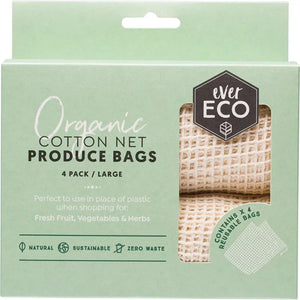 Reusable Produce Bags Organic Cotton Net 4pk Reusable Produce Bags Organic Cotton Net 4pk