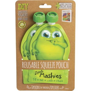 Reusable Squeeze Pouch Green 2x130ml Reusable Squeeze Pouch Green 2x130ml