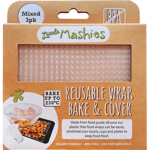 Reusable Stretch Food Wraps (Mixed 3pk) Reusable Stretch Food Wraps (Mixed 3pk)