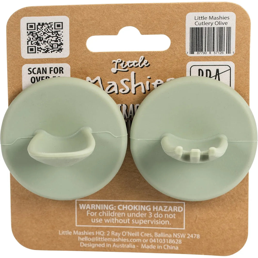 Silicone Distractor Cutlery - Olive