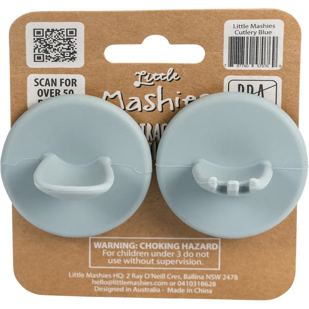 Silicone Distractor Cutlery - Dusty Blue