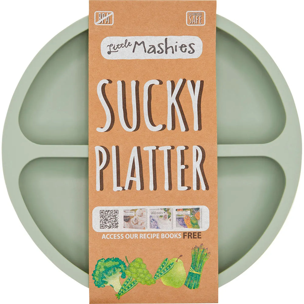 Silicone Sucky Platter Plate - Olive