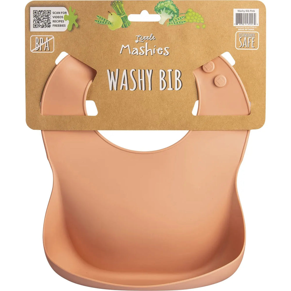 Silicone Washy Bib - Blush Pink