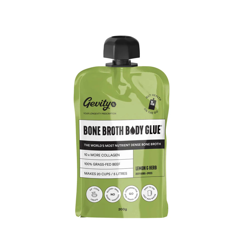 Bone Broth Body Glue Concentrate Go Pack Lemon & Herb