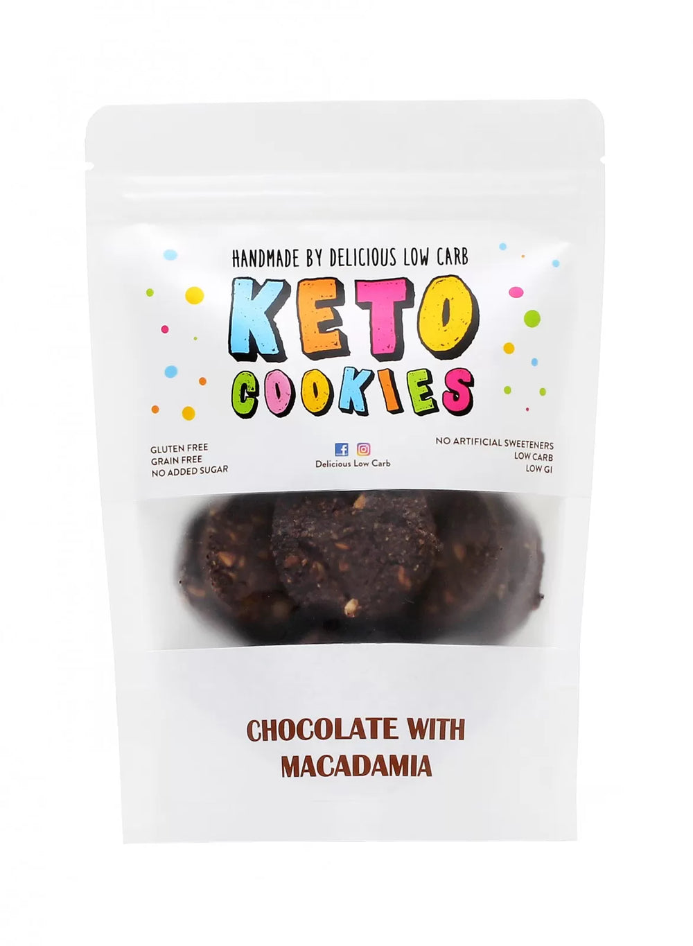 Chocolate with Macadamia Keto Cookies 5x100g