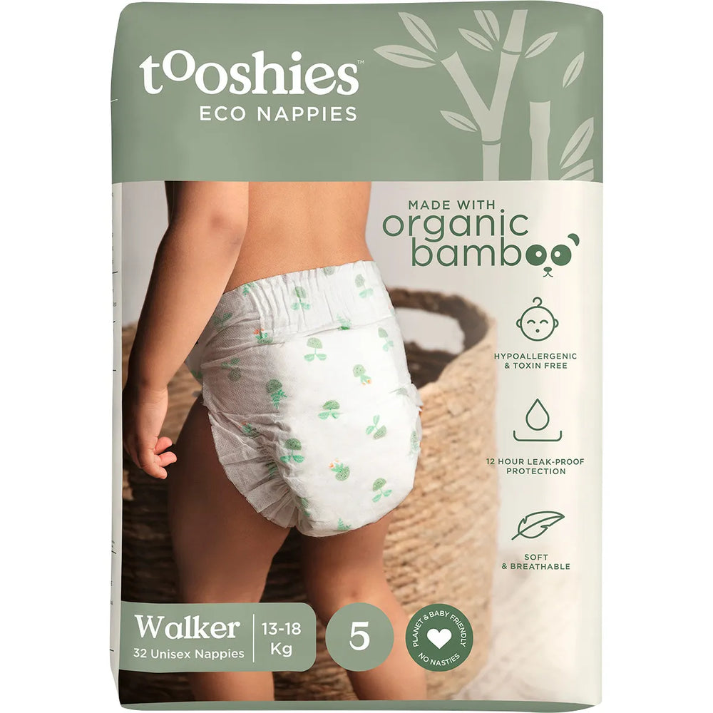 Eco Nappies Size 5 Walker 13-18kg 2x32pk