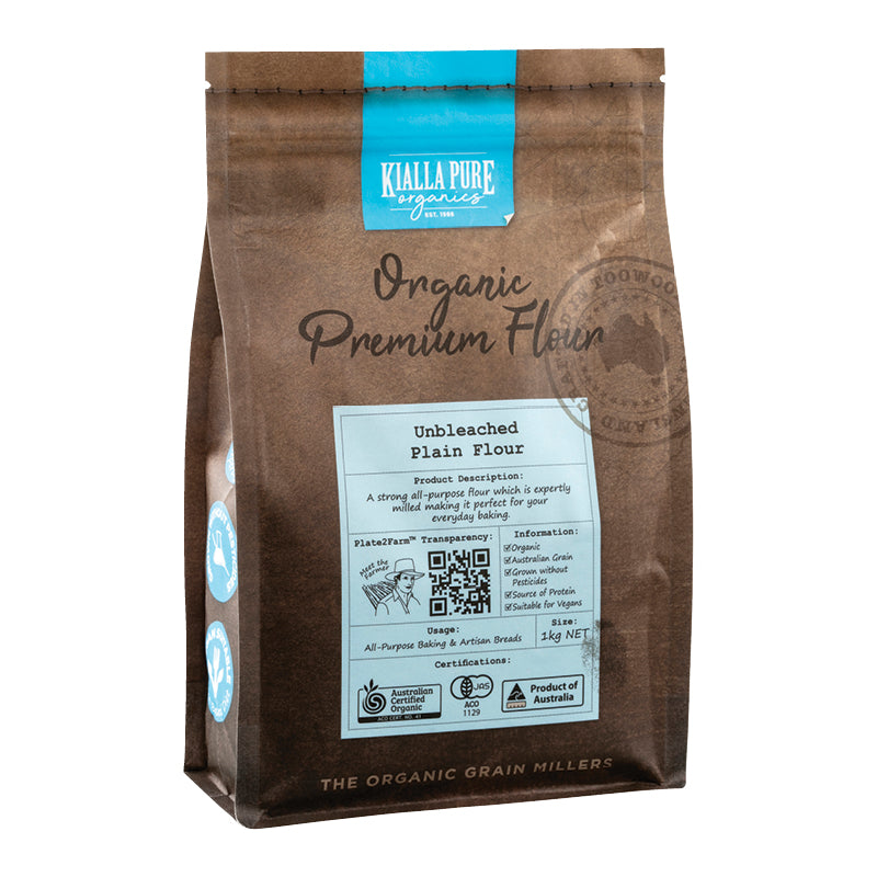 Kialla Organic Unbleached Plain Flour 1Kg