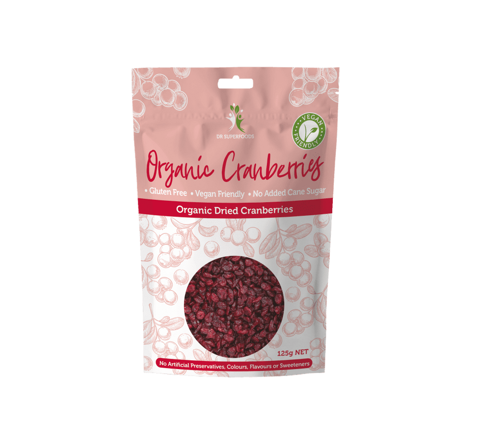 Dried Organic Whole Cranberries – No Added Cane Sugar