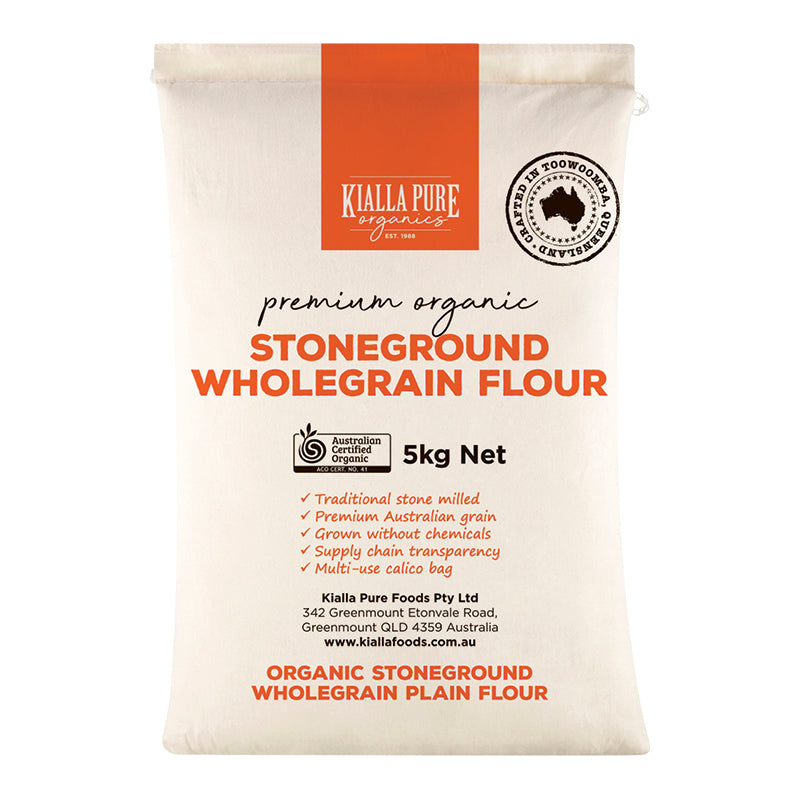 Organic Stoneground Wholegrain Plain Flour 5kg (Calico Bag)