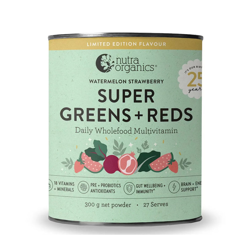 Super Greens + Reds Powder - WATERMELON & STRAWBERRY 300g