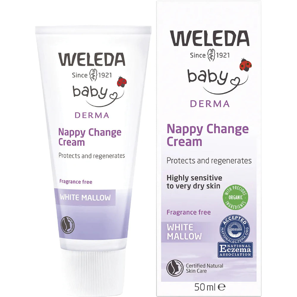 White Mallow Nappy Change Cream Fragrance Free 50ml